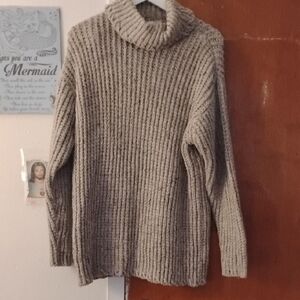 Together Taupe Cowl Neck Sweater